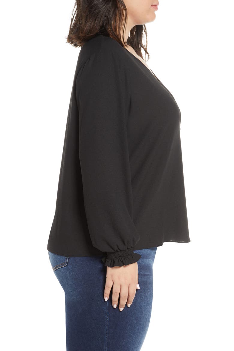 Long Sleeve Blouse, Alternate, color, RICH BLACK