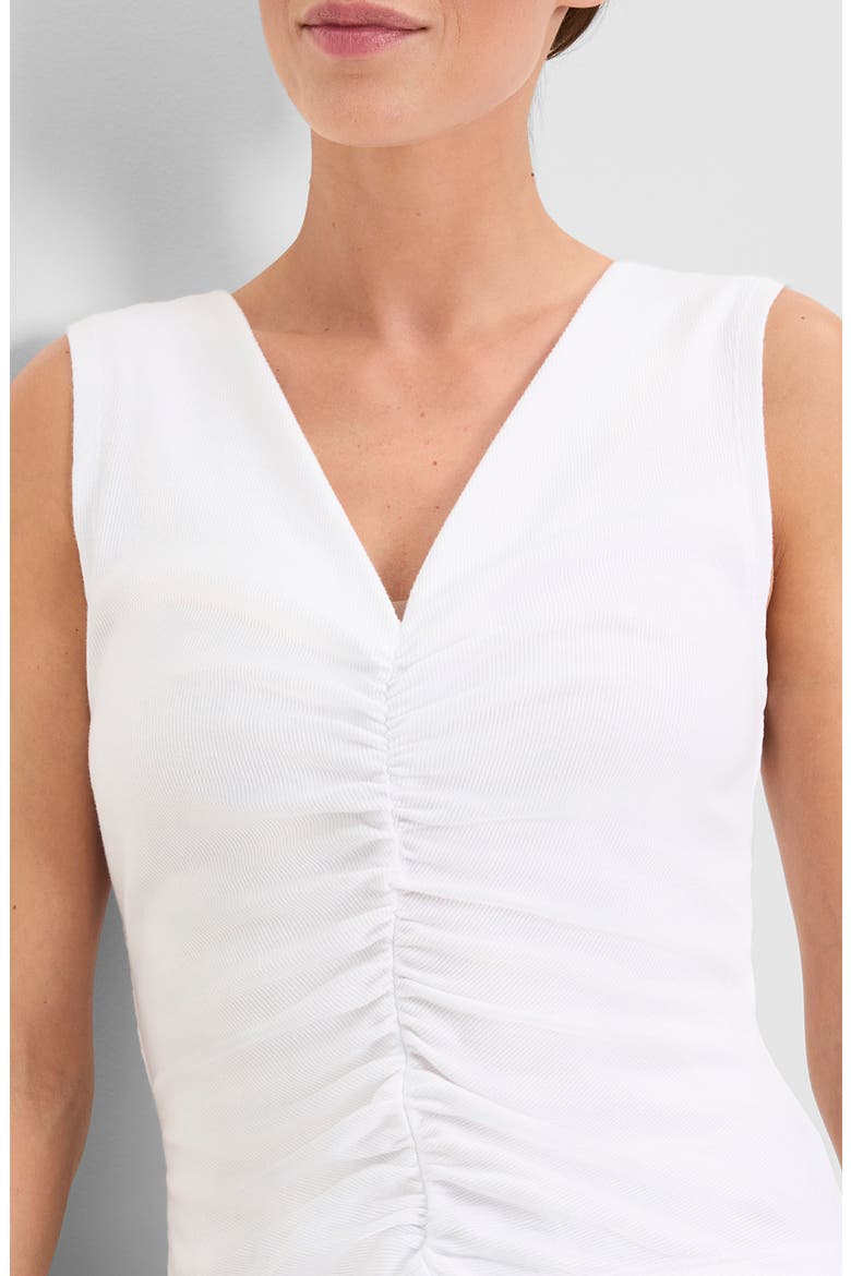 Lune Shirred Front Tank, Alternate, color, WHITE