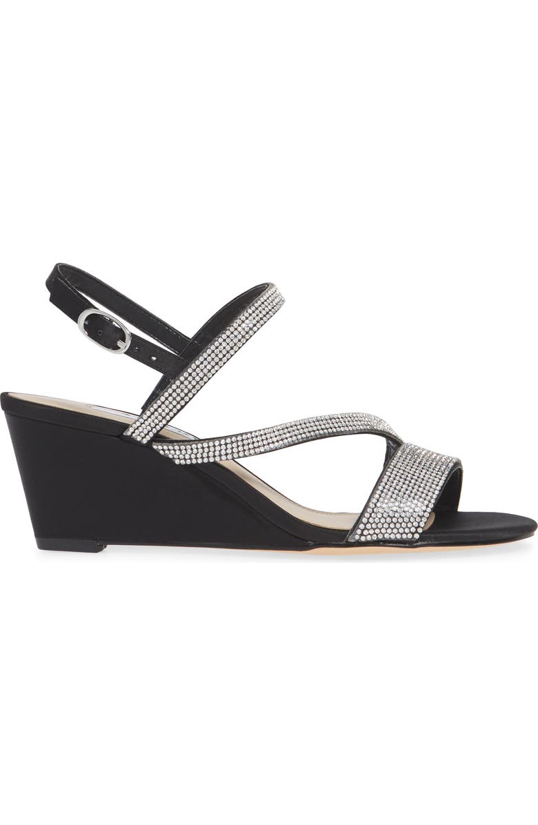 Nina Naloni Crystal Embellished Wedge Sandal, Alternate, color,
