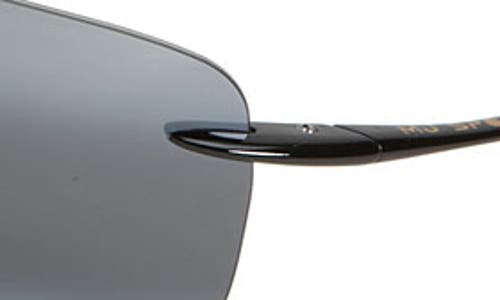 Maui Jim Lighthouse 65mm Polarizedplus2® Oversize Rimless Sunglasses In Blue