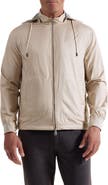 Bugatchi Water Repellent Windbreaker with Removable Drawstring Hood