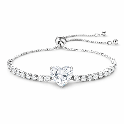 Crystal Heart Adjustable Bracelet