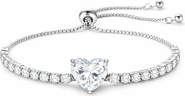 Donatello Gian Crystal Heart Adjustable Bracelet