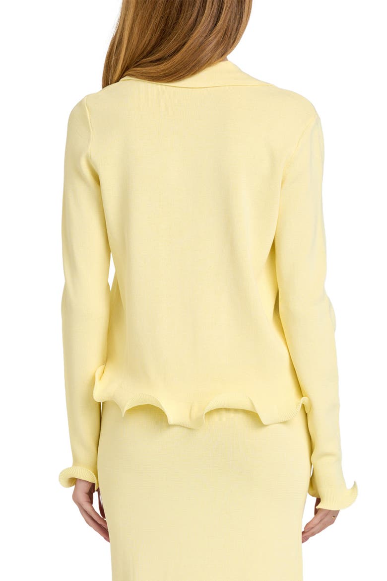 Isla Ruffle Tie Front Cardigan, Alternate, color, YELLOW