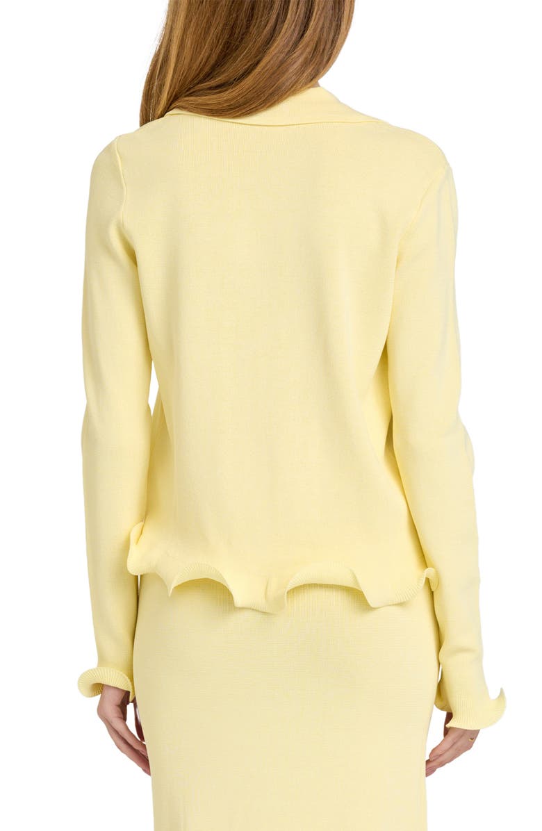 WAYF Isla Ruffle Tie Front Cardigan, Alternate, color, Yellow