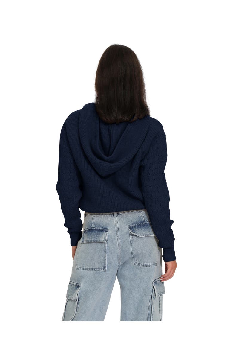 On the Run Knitted Hoodie, Alternate, color, Navy