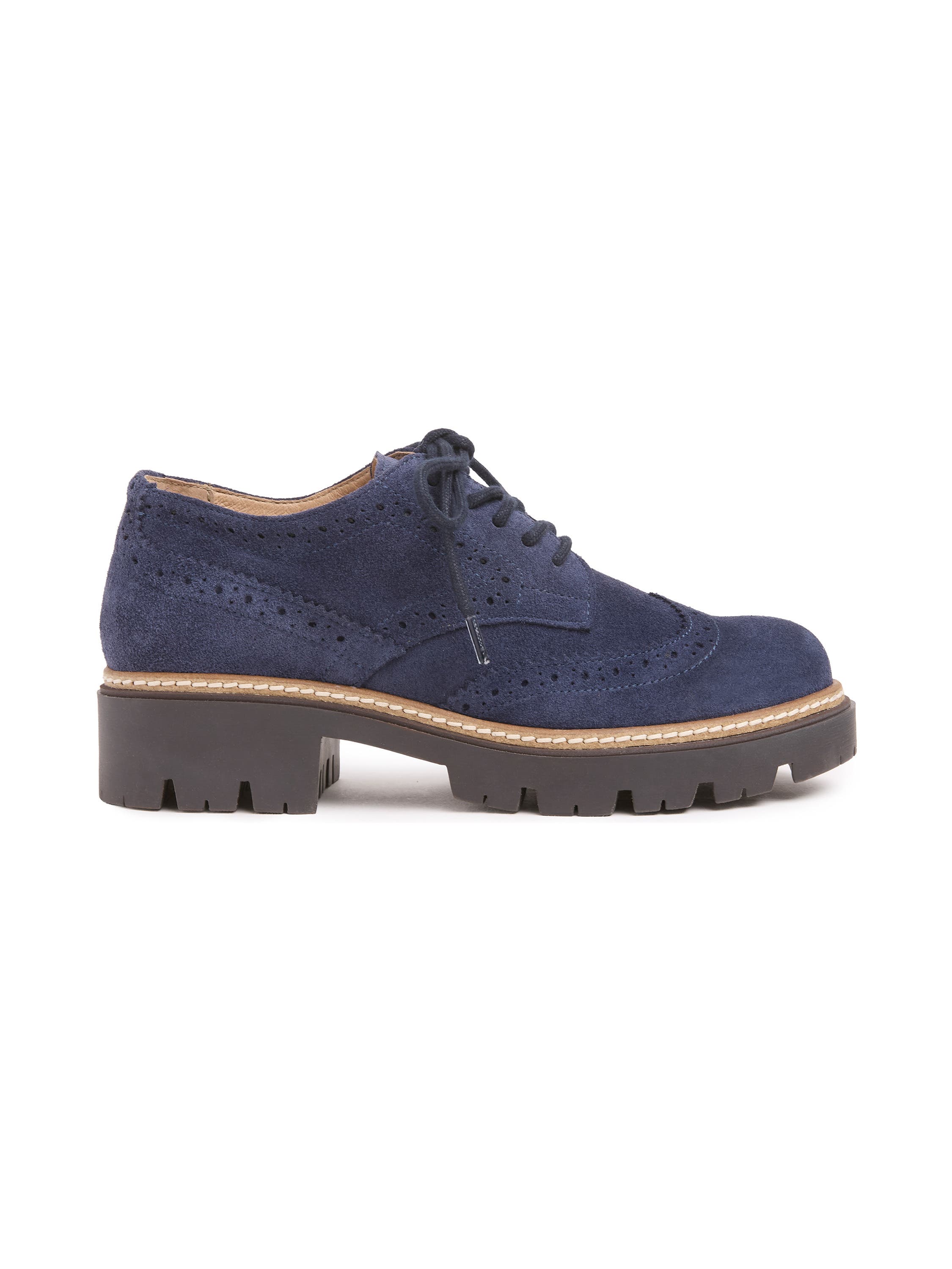 Celtic & Co. Chunky Brogue Shoe, Main, color, Navy