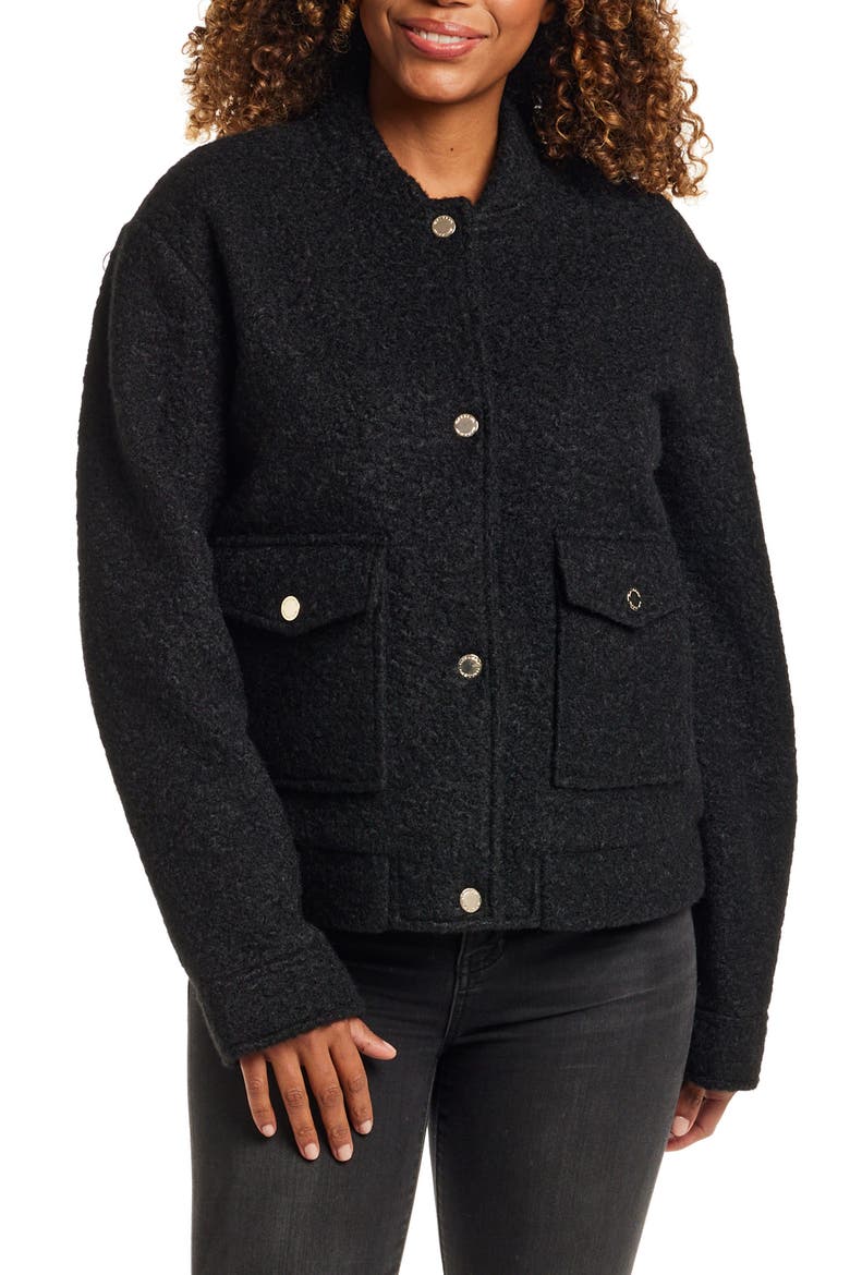 Bouclé Jacket, Main, color, BLACK