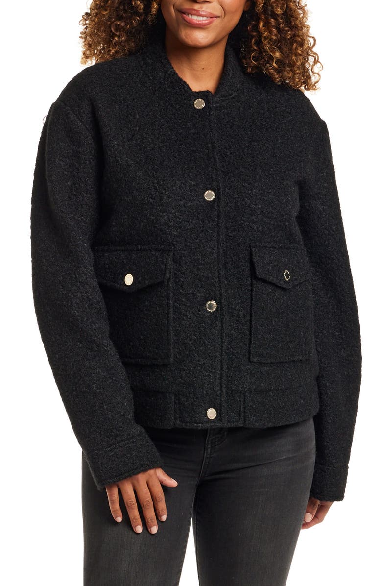 Gallery Bouclé Jacket, Main, color, Black