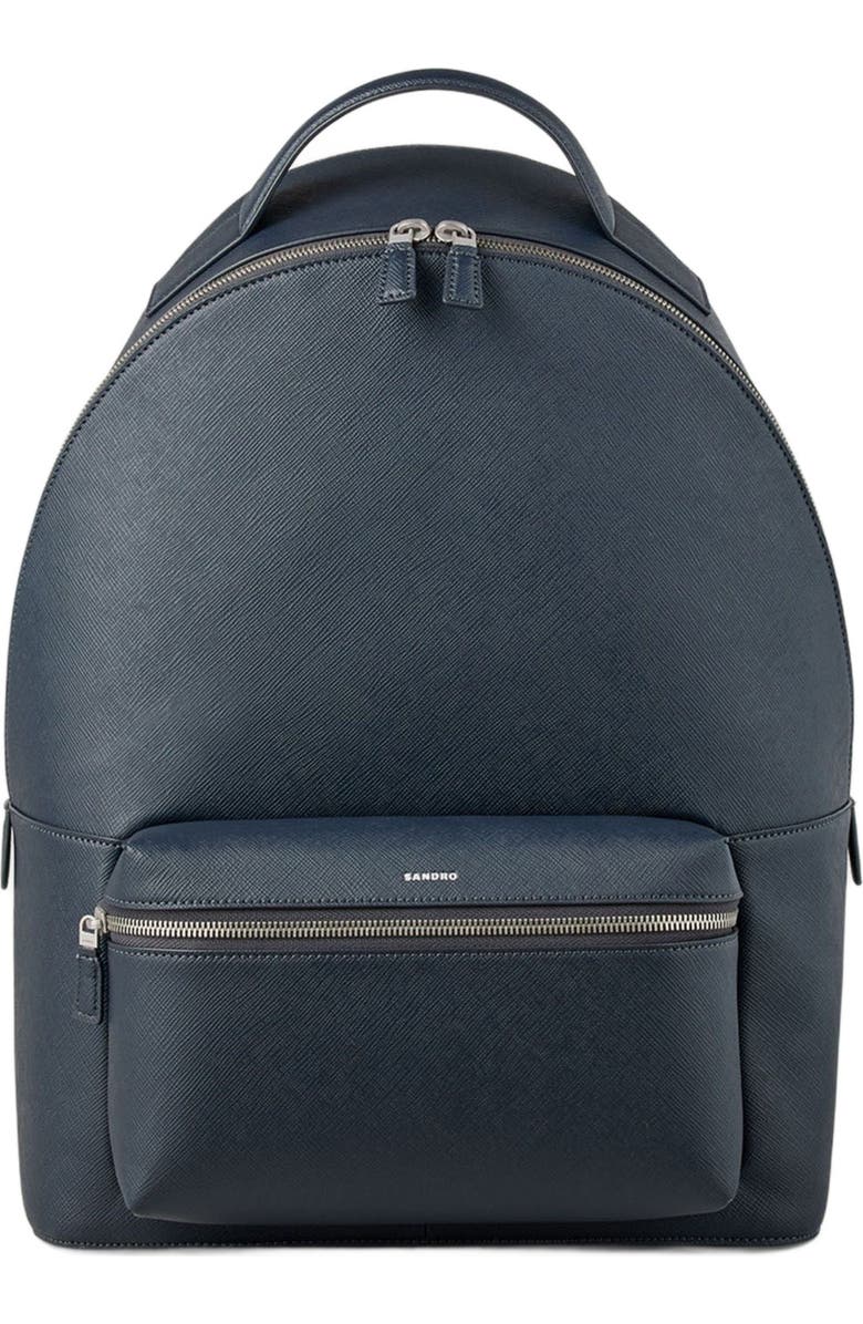 SANDRO Sustainable leather backpack, Main, color,