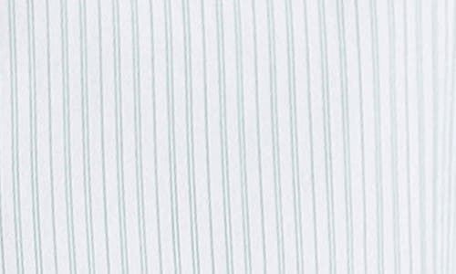 Vince French Regular Fit Striped Shirt In Emerald Green/optic White