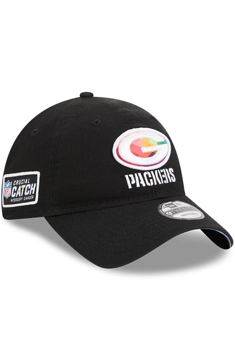 New Era Men's New Era  Black Green Bay Packers 2023 NFL Crucial Catch 9TWENTY Adjustable Hat, Main, color, 