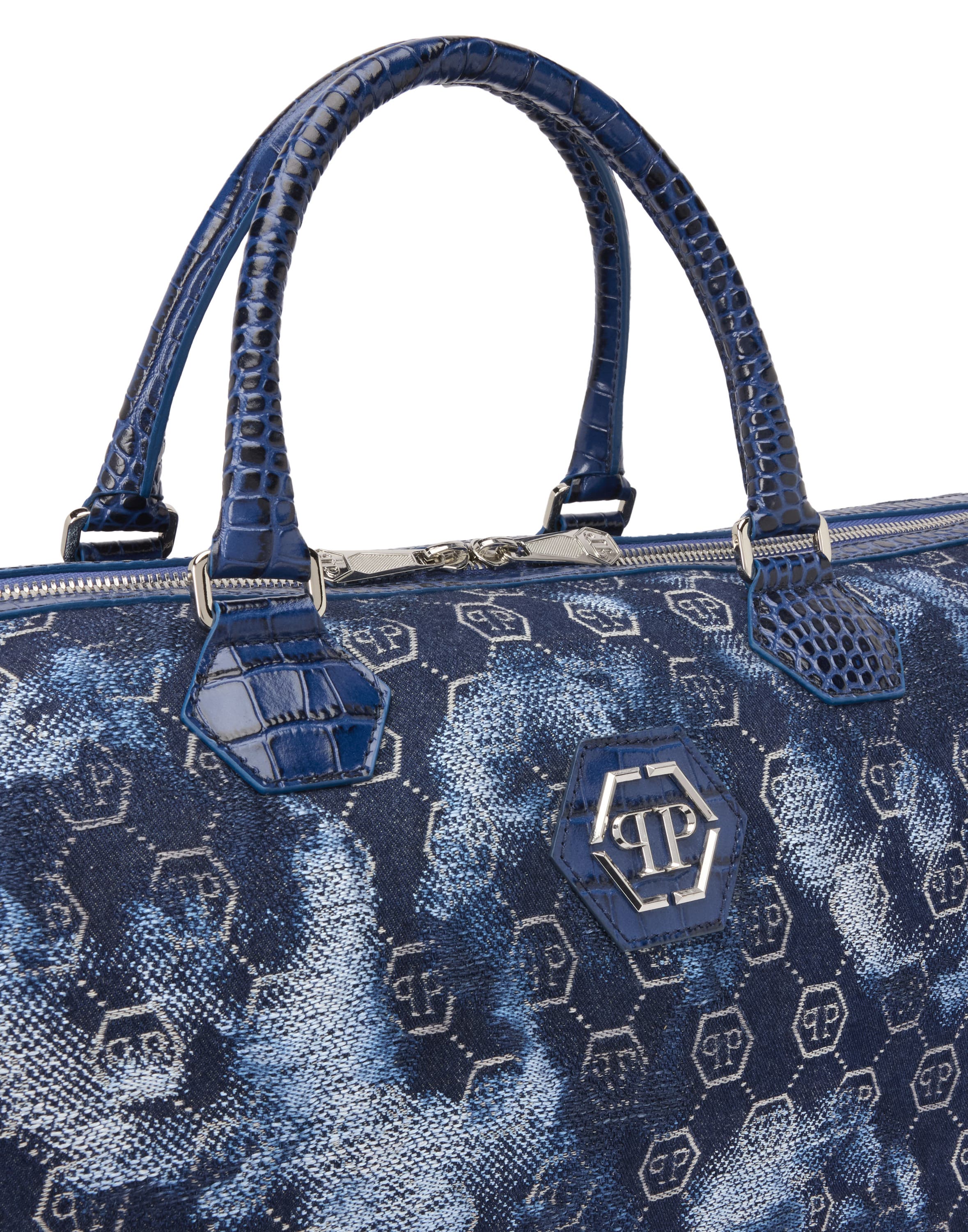 Travel Bag Jacquard Monogram Men, Alternate, color, darkblue