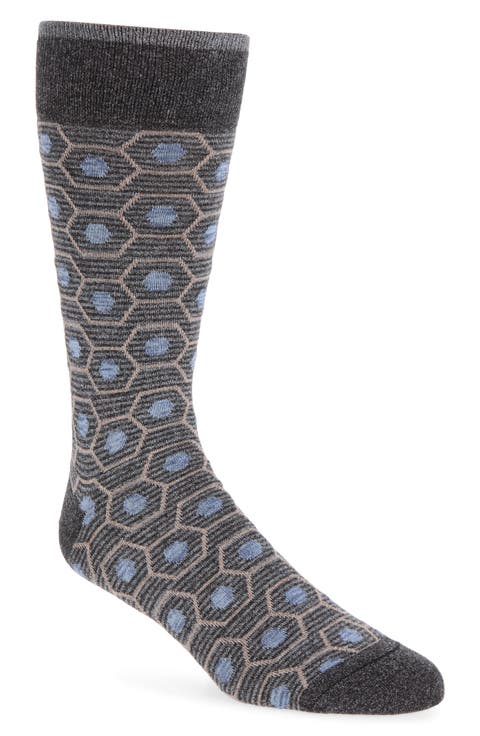 Mercerized Cotton Blend Dress Socks