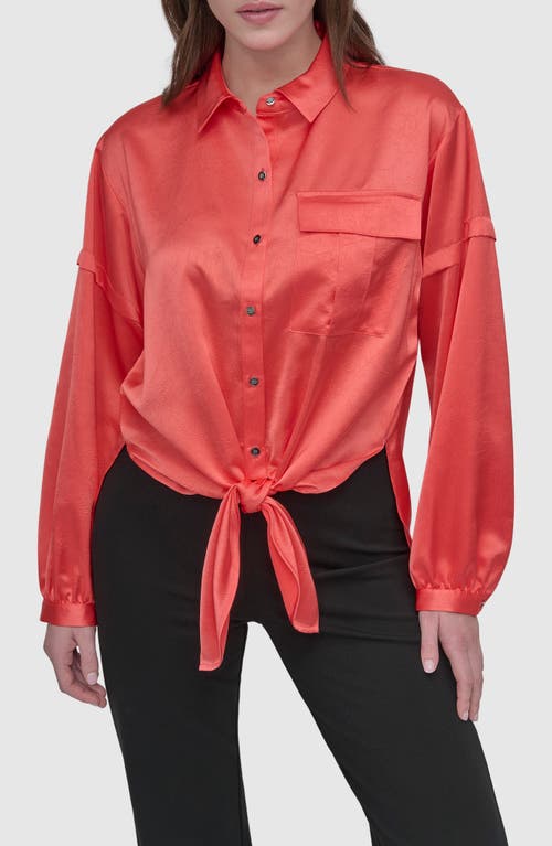 DKNY DKNY TIE FRONT SATIN SHIRT