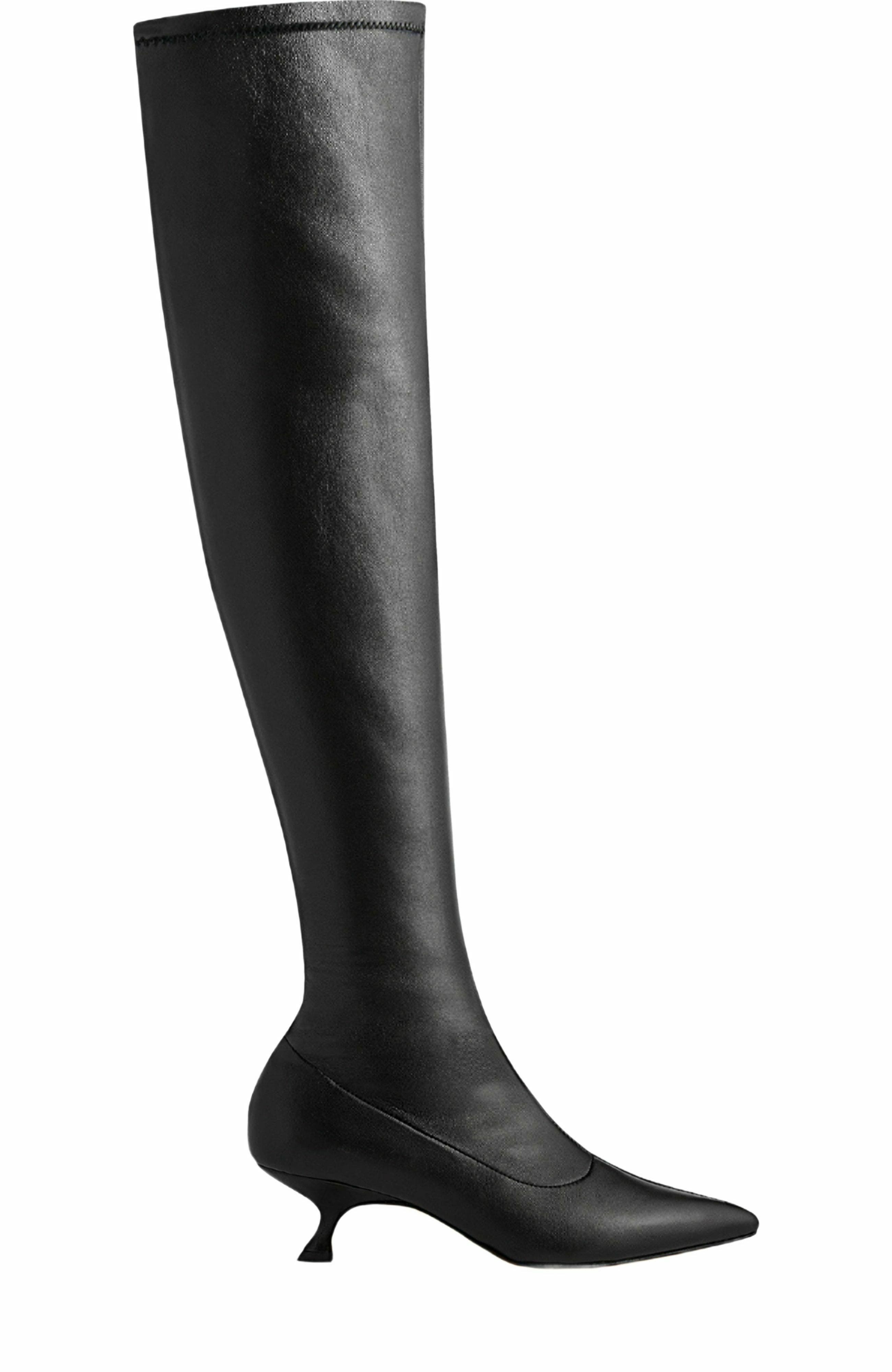 Neil J. Rodgers Seta Over The Knee Stretch Boot, Main, color, Black Nappa