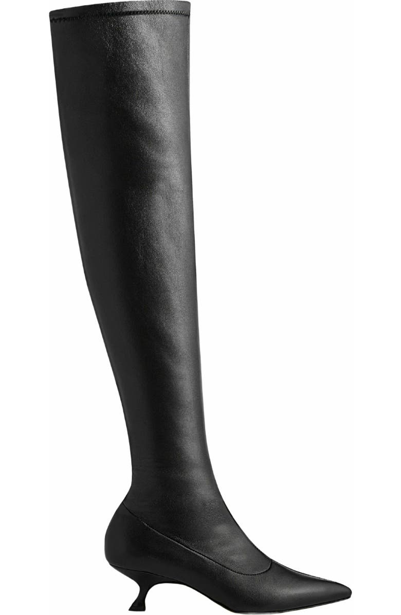 Neil J. Rodgers Seta Over The Knee Stretch Boot, Main, color, Black Nappa