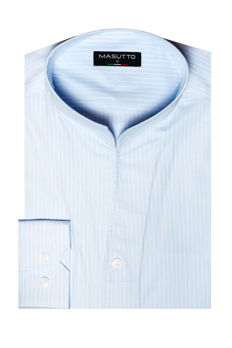 Oslo Tulip Stand Up Collar Long Sleeve Shirt, Main, color, Baby Blue