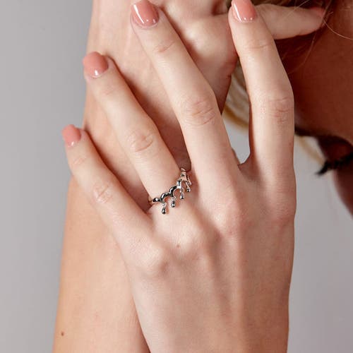Lucy Quartermaine Waterfall Five Drip Ring In Sterling Silver