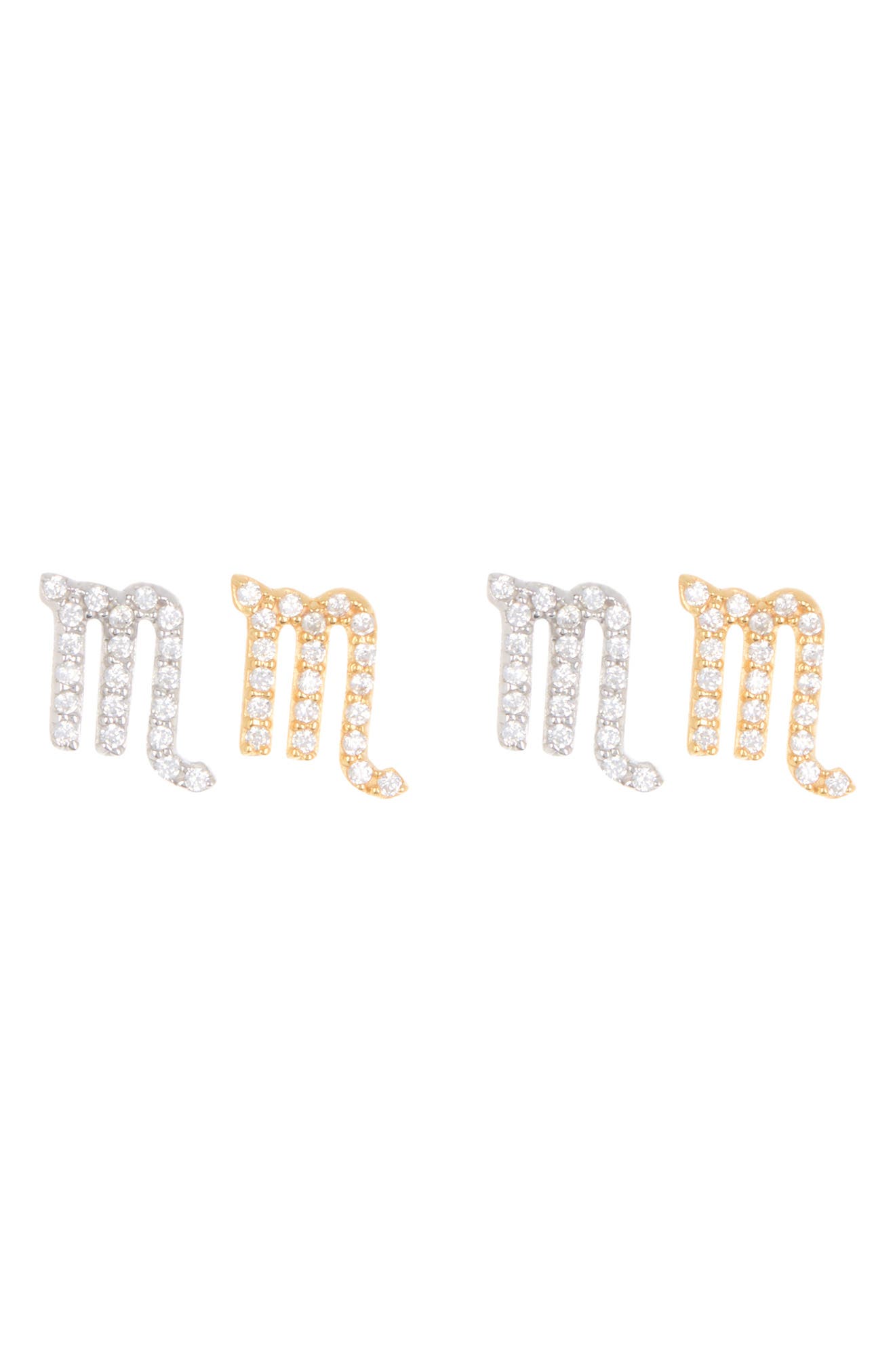 PAIGE NOVICK Virgo Mismatched Mixed Metal Stud Earrings (Women ...