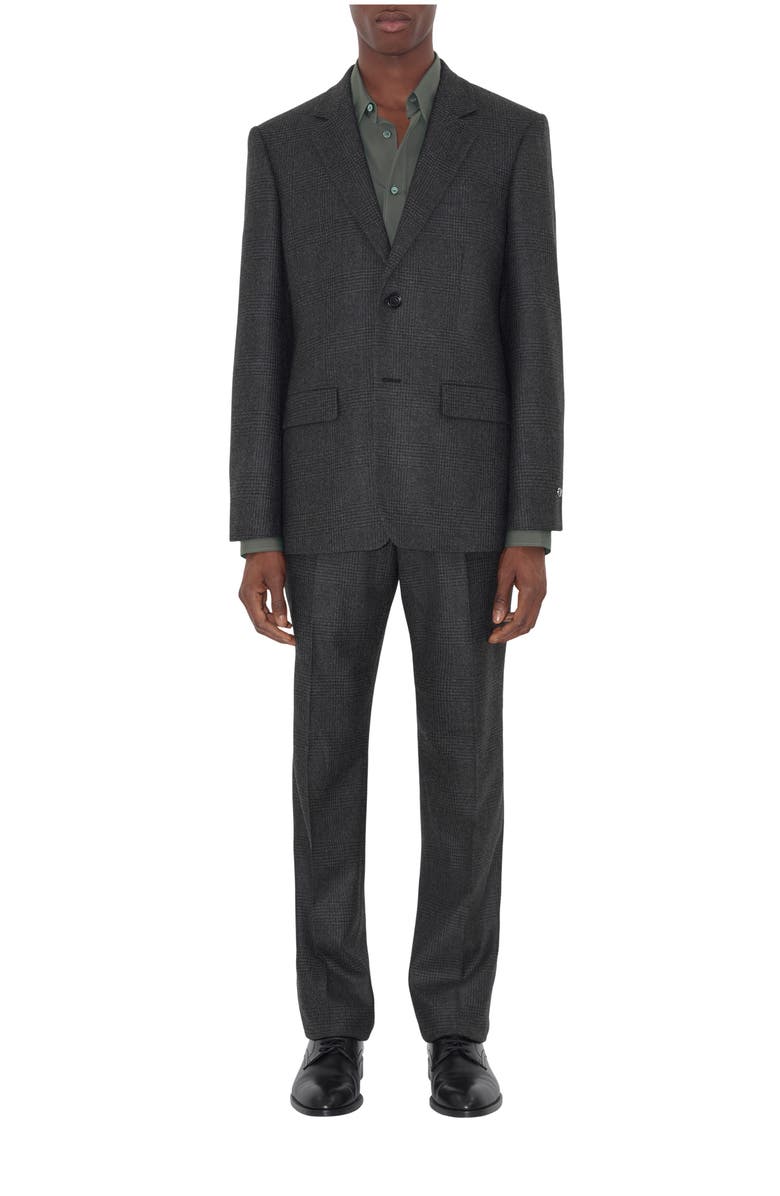 Burberry Check Wool Cashmere Tailored Jacket, Main, color, Loden Green/Highland Green
