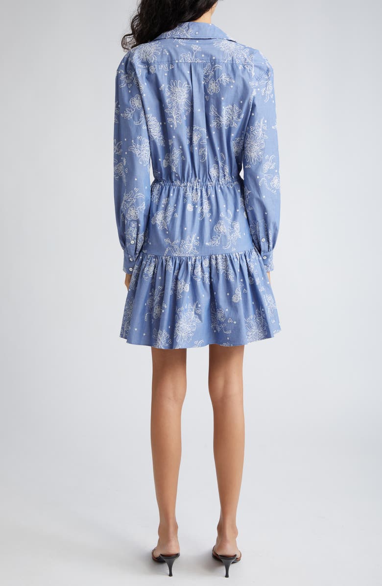 Cinq à Sept Abrielle Tie Waist Long Sleeve Chambray Shirtdress, Alternate, color, 