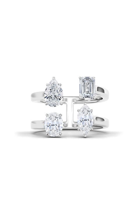 Fancy 4-Stone Lab Created Diamond Ring