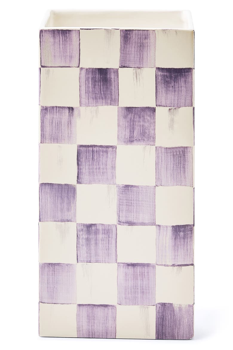 Violet Check Pillar Vase, Main, color, VIOLET