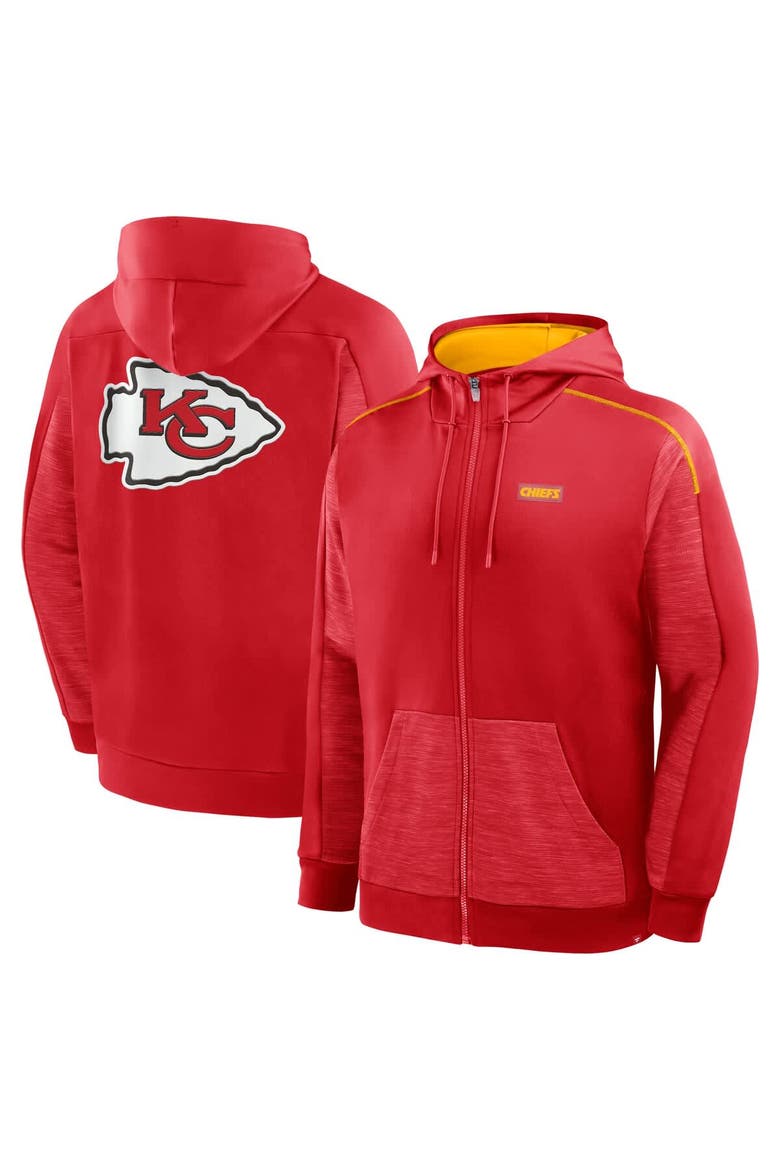 Men's Fanatics Red Kansas City Chiefs Checkdown Pass Full-Zip Hoodie, Main, color, Red