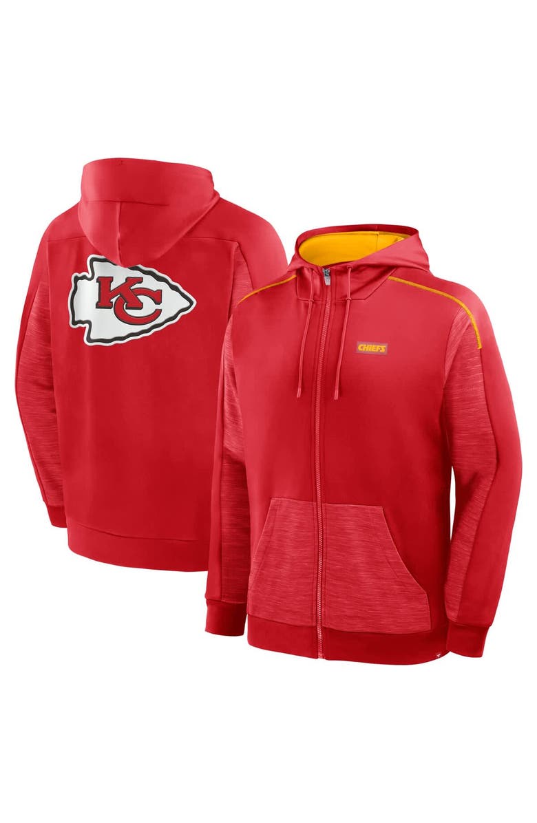 FANATICS Men's Fanatics Red Kansas City Chiefs Checkdown Pass Full-Zip Hoodie, Main, color, Red