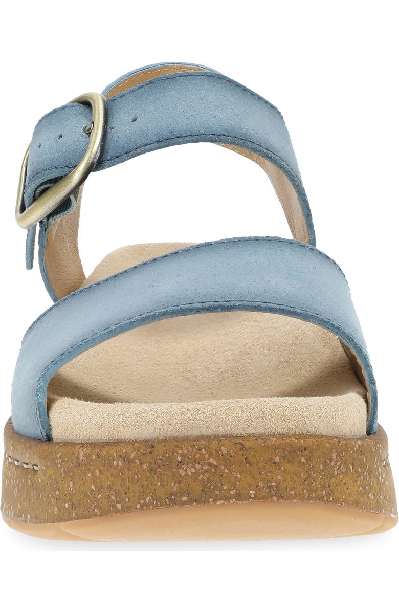 Dansko Bianca Platform Wedge Sandal, Alternate, color, Blue Burnished Suede