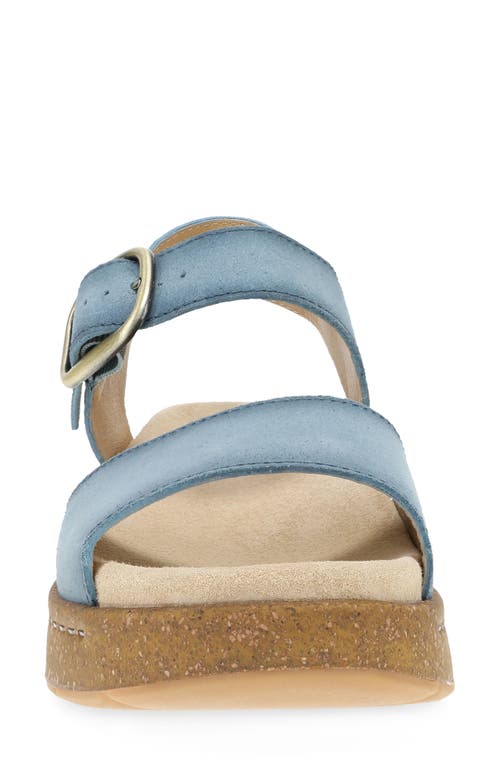 Dansko Bianca Platform Wedge Sandal In Blue Burnished Suede