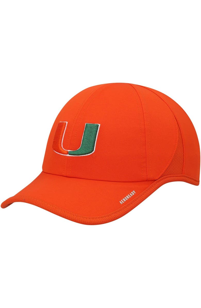 adidas Men's adidas Orange Miami Hurricanes Superlite AEROREADY Adjustable Hat, Main, color, 