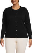 Lands' End Fine Gauge Cotton Cardigan Sweater