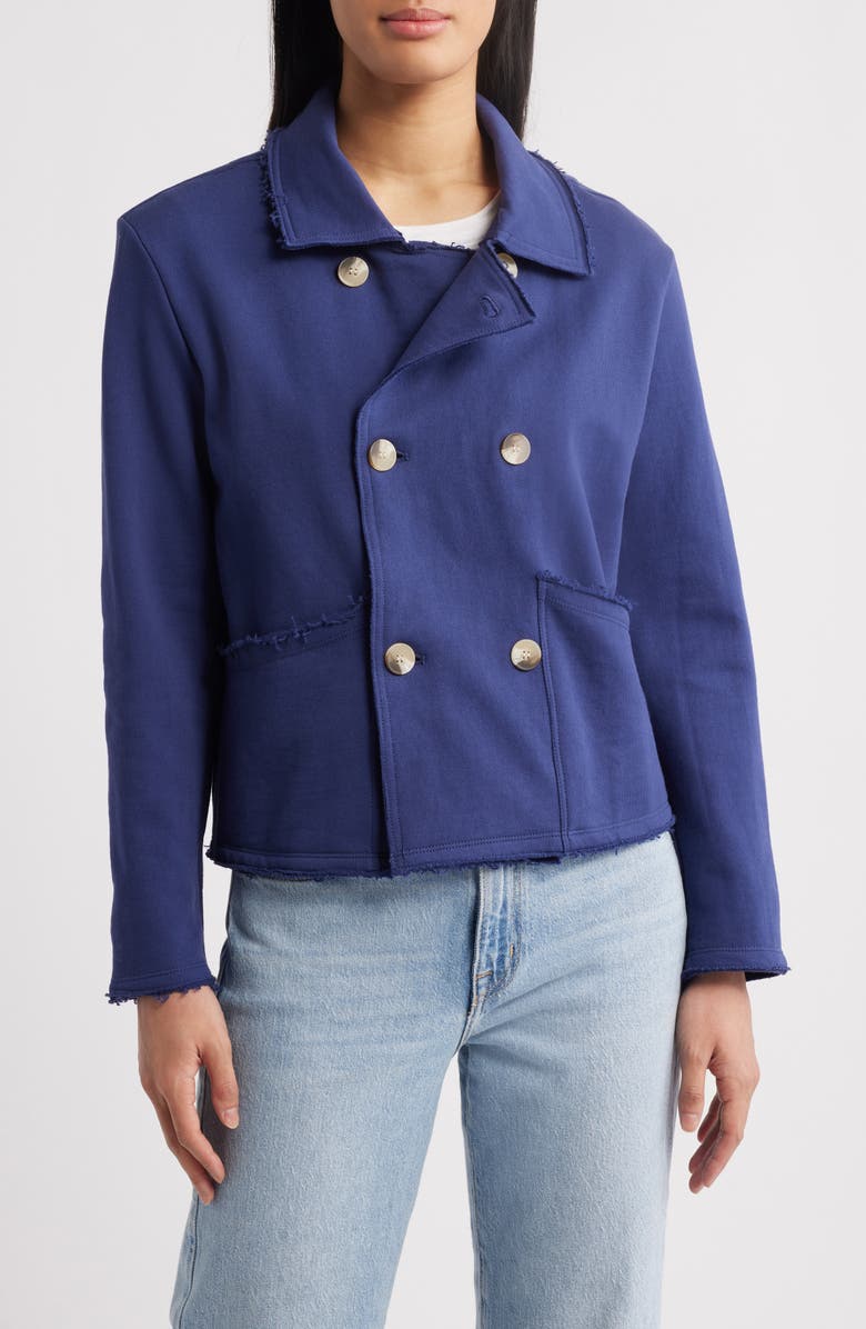 Hatley Prep Patriot Blue Double Breasted Cotton Jacket, Alternate, color,