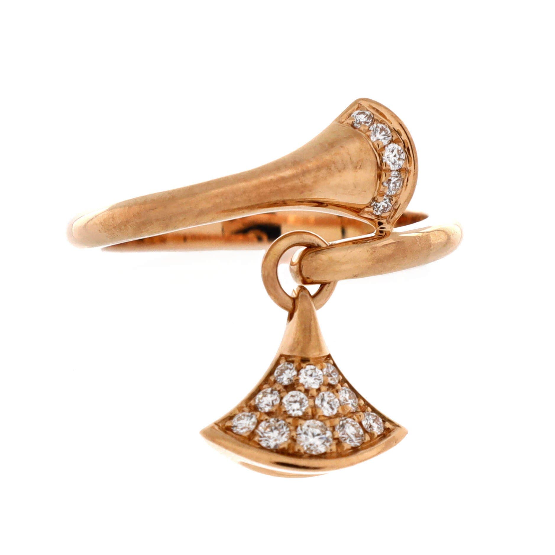 Divas' Dream Charm Ring 18K Rose Gold with Diamonds, Main, color, Metallic Gold