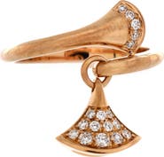 Pre-Owned Bvlgari Divas' Dream Charm Ring 18K Rose Gold with Diamonds