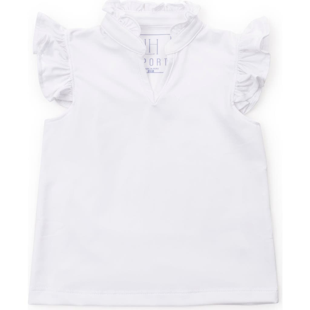 LILA AND HAYES LILA AND HAYES ELLIE GIRLS' SLEEVELESS RUFFLED TOP BY LH SPORT