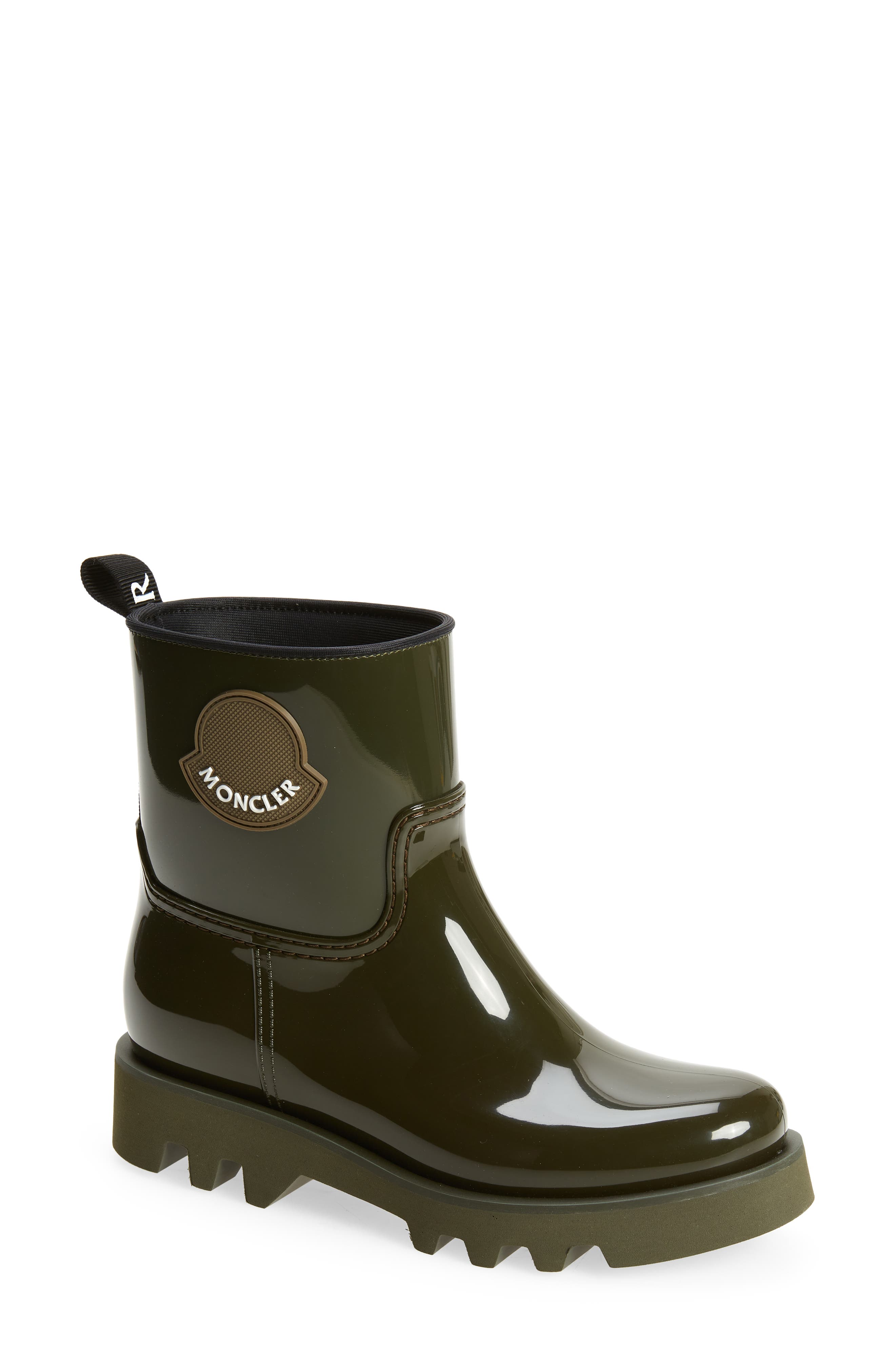 Ginette Logo Waterproof Rain Boot, Main, color, MILITARY