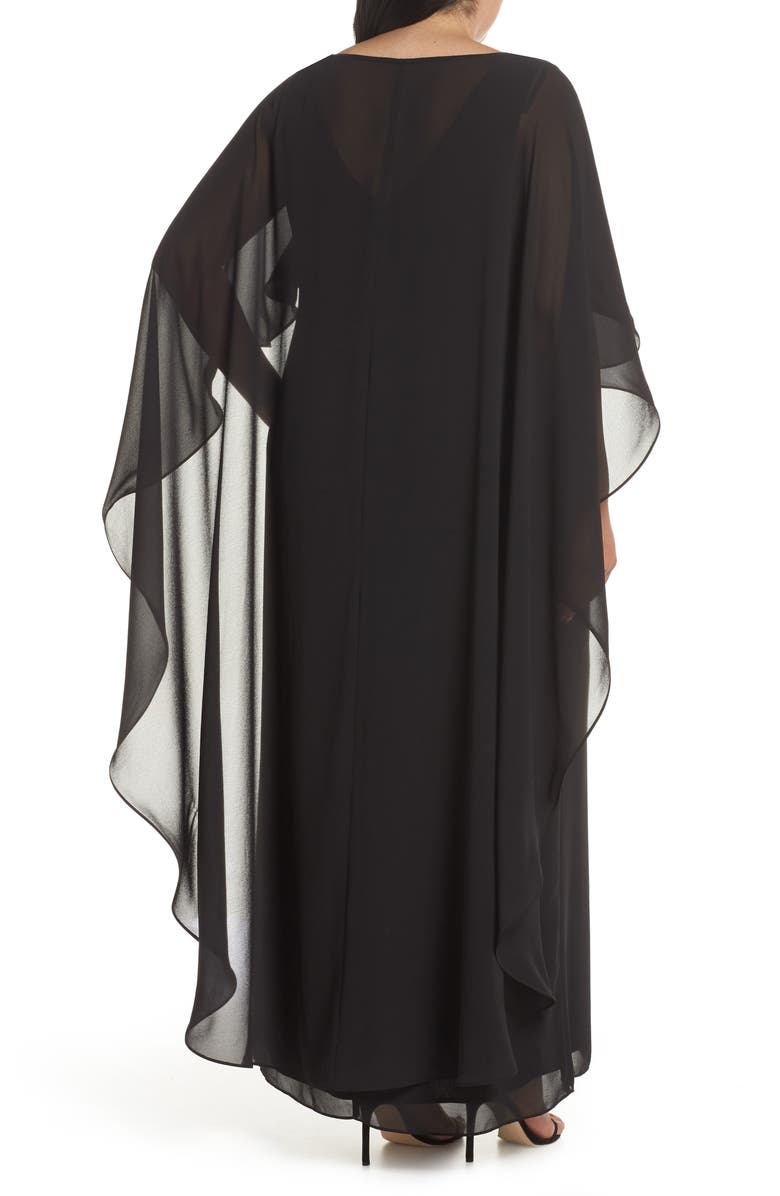 Xscape Evenings Xscape Cape Overlay Chiffon Gown, Alternate, color, 