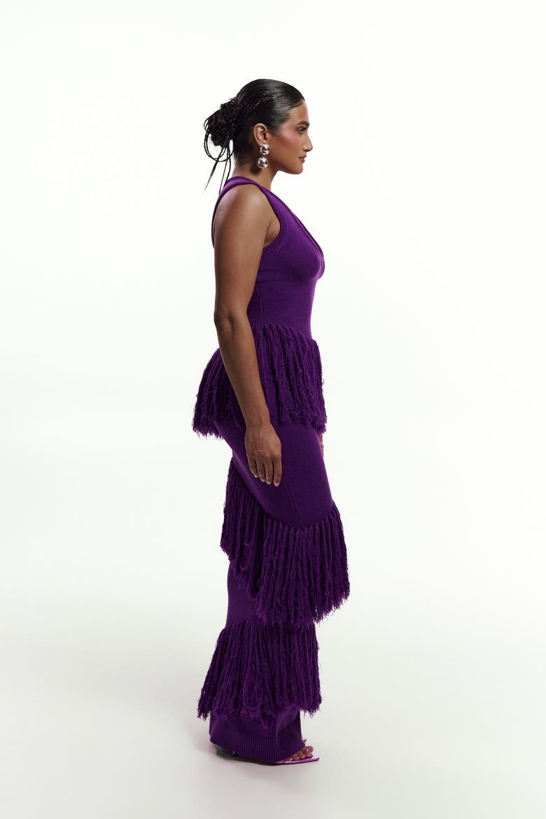 Uyai Sequin Fringe Maxi Dress, Alternate, color, Sequin