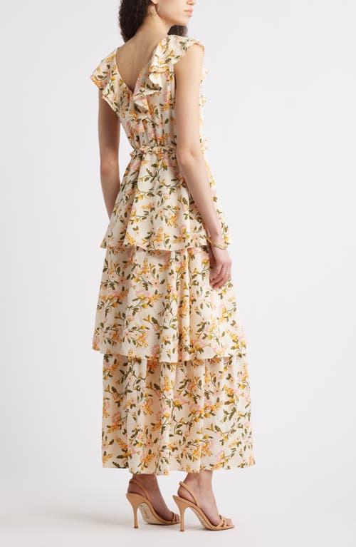 Chelsea28 Ruffle Neck Tiered Maxi Dress