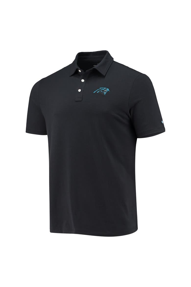 Men's Vineyard Vines Black Carolina Panthers Edgartown Polo, Alternate, color, Black