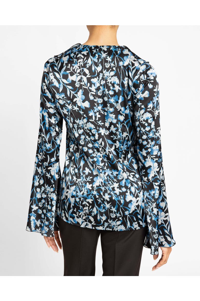 Sydney Long Sleeve Floral Ruffle Blouse, Alternate, color, Midnight