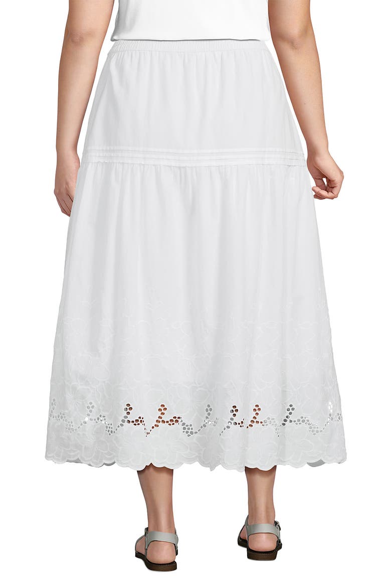 Plus Size Voile Eyelet Maxi Skirt, Alternate, color, White