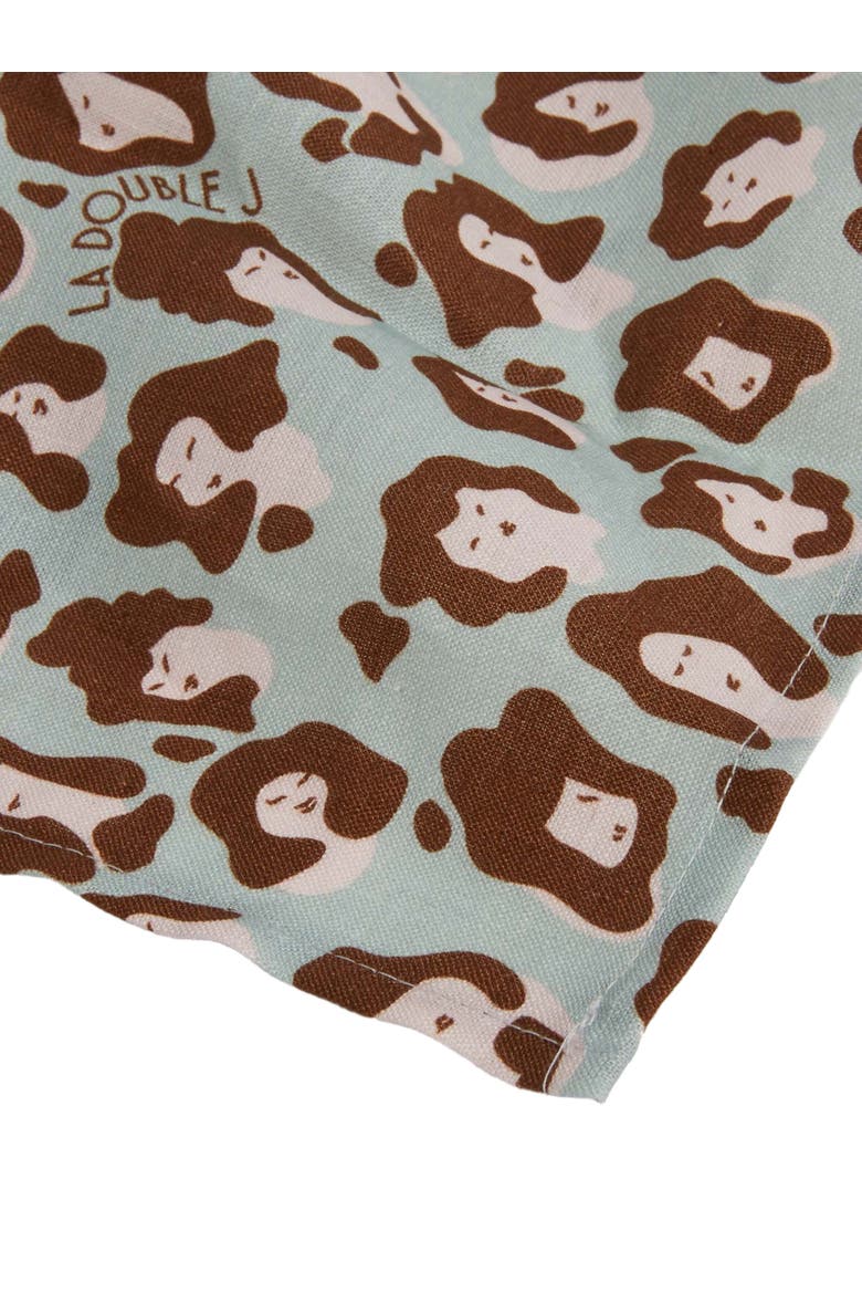 Large Napkins Set Of 2 (45X45) Lady Leopard Acqua Acquamarin, Alternate, color, Lady Leopard Acqua Acquamarin