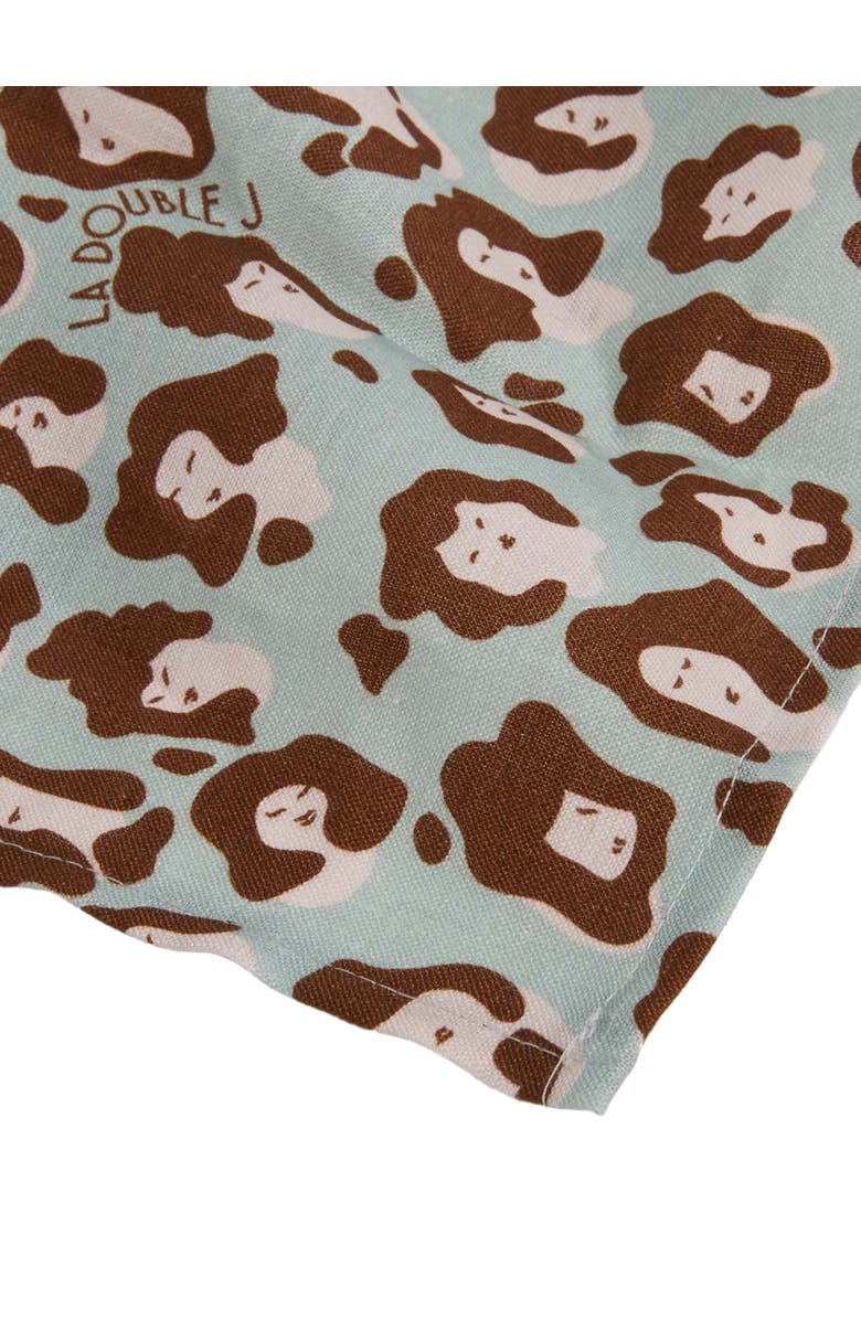 La DoubleJ Large Napkins Set Of 2 (45X45) Lady Leopard Acqua Acquamarin, Alternate, color, Lady Leopard Acqua Acquamarin