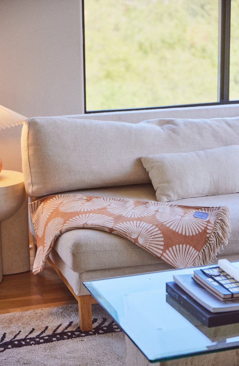 Slowtide Sidewinder Fringe Trim Cotton Blanket, Alternate, color,