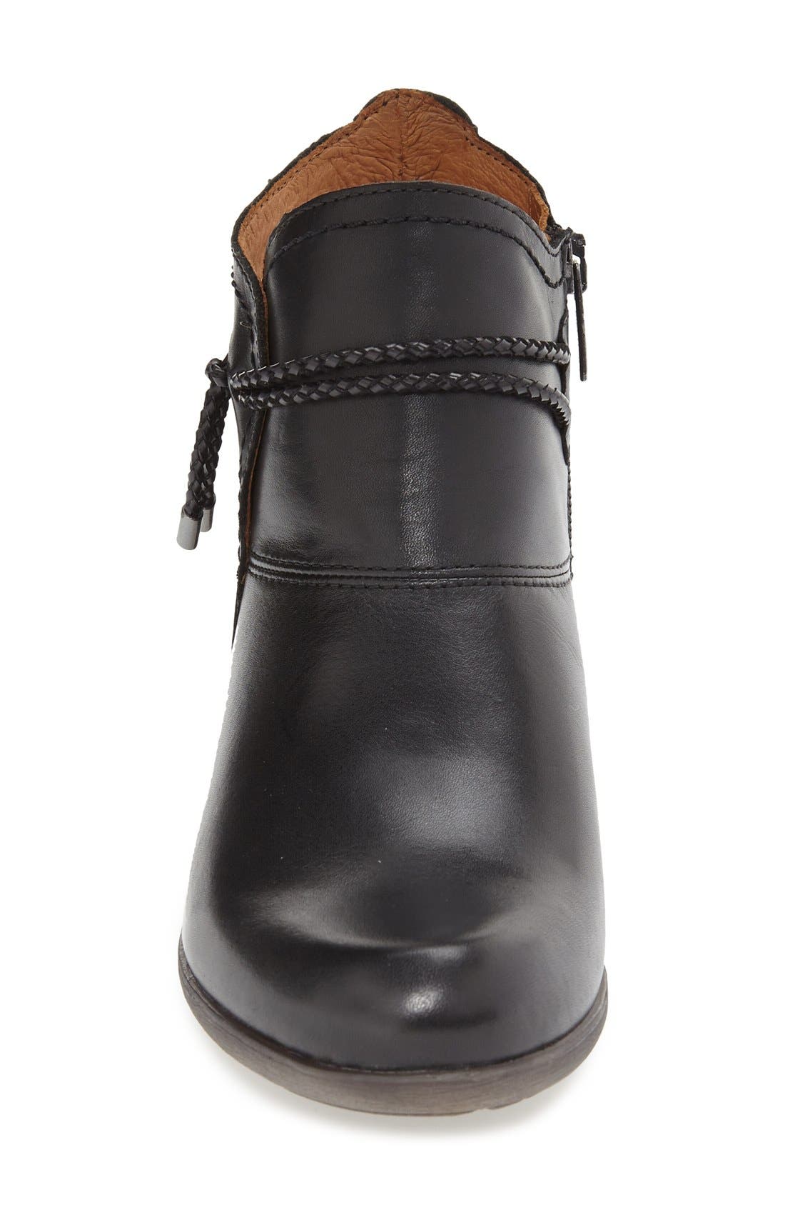 'Rotterdam' Braid Strap Bootie, Alternate, color, BLACK LEATHER