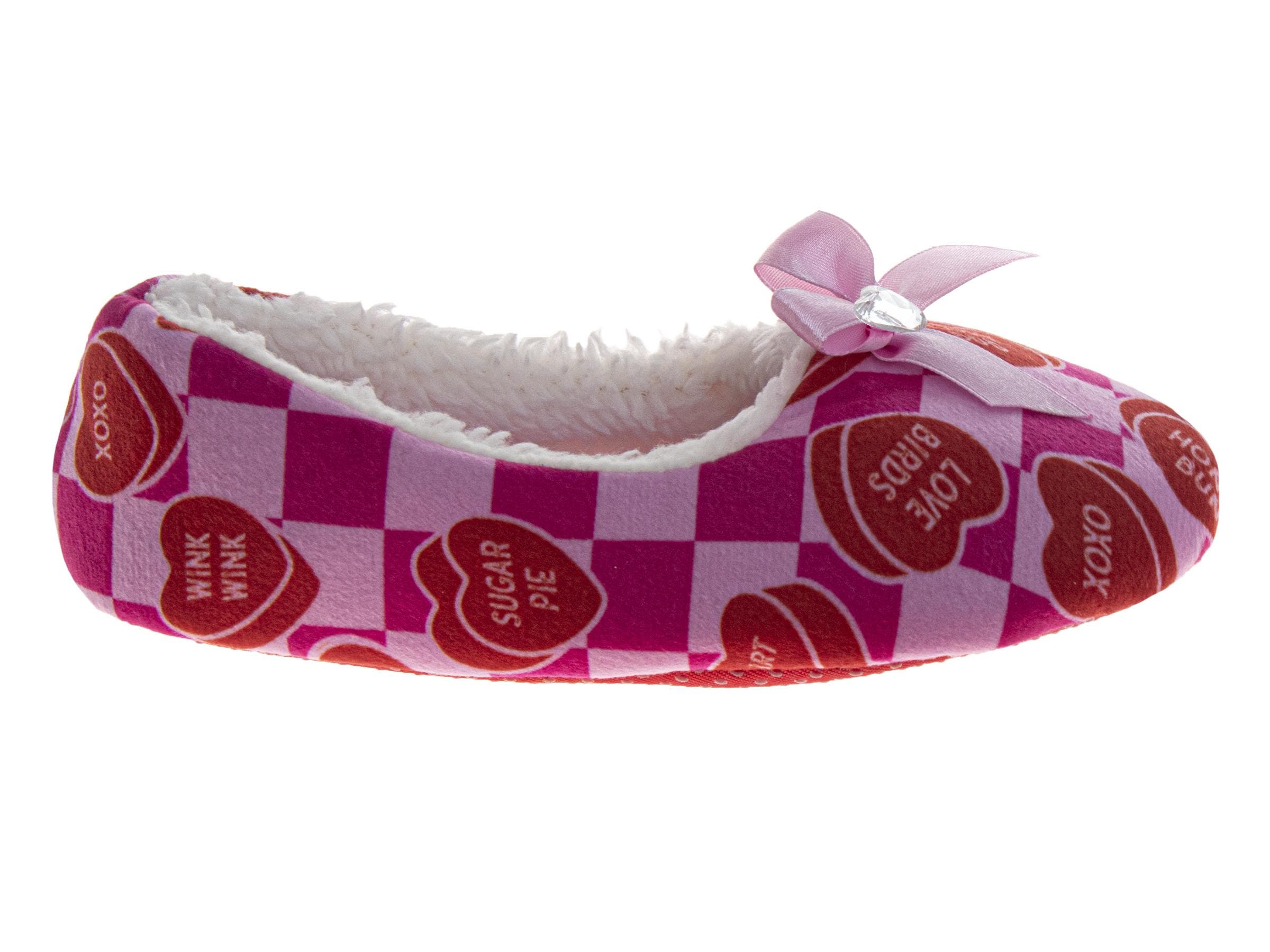 SweetHearts Plush Pink Slippers 11-5, Alternate, color, Pink Red